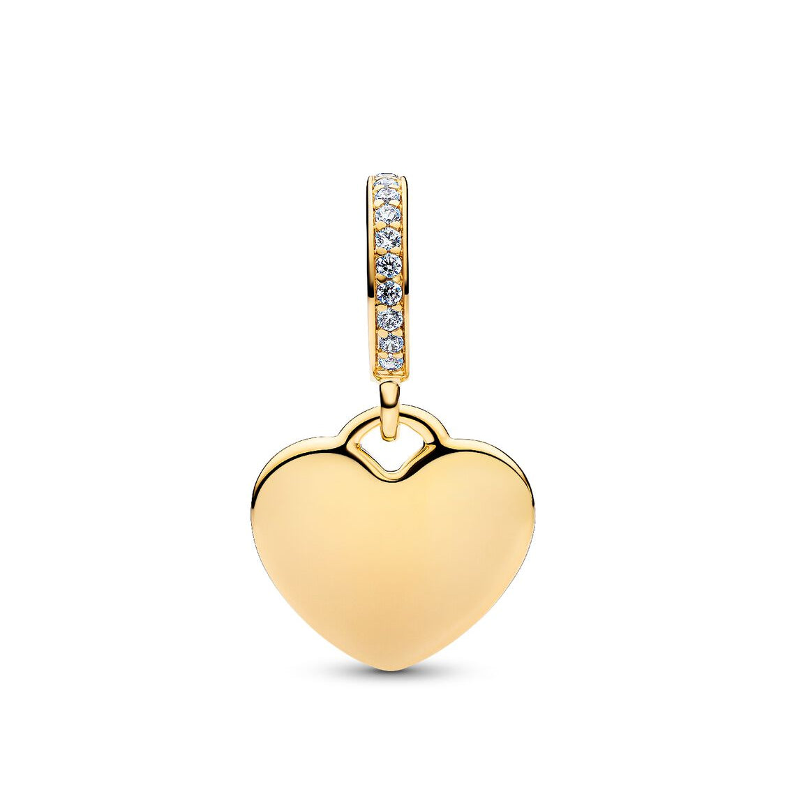 Pandora Engraved Heart Pendant Charm France 14-carat gold-plated metal gold gold-plated Dangle by The Alternative Bead. Your Jewelry Retailer from Germany