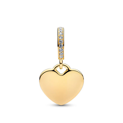 Pandora Engraved Heart Pendant Charm France 14-carat gold-plated metal gold gold-plated Dangle by The Alternative Bead. Your Jewelry Retailer from Germany