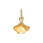 Pandora Gingko Leaf Dangle Charm gold gold-plated Dangle by The Alternative Bead. Your Jewelry Retailer from Germany