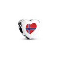 Pandora Norwegian Heart Charm silver; red; blue sterling-silver; enamel Bead by The Alternative Bead. Your Jewelry Retailer from Germany