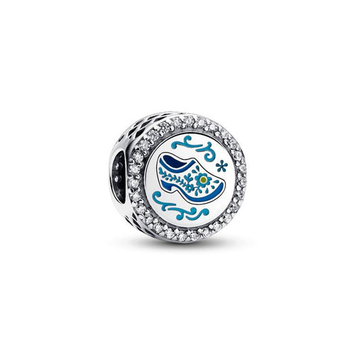 Pandora Engravable Clog Charm silver; blue sterling-silver; enamel Bead by The Alternative Bead. Your official Pandora Retailer from Germany