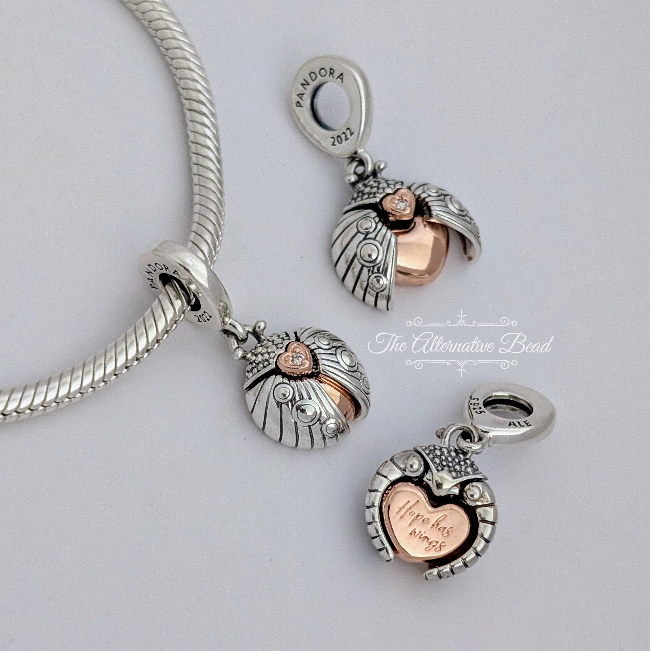 Pandora Pandora Club 2022 Ladybird & Heart Dangle Charm (780072C01) silver and rose-gold sterling-silver and rose-gold Dangle by The Alternative Bead. Your Jewelry Retailer from Germany