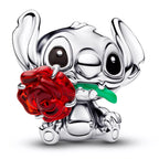 Disney x Pandora Disney Stitch Rose Murano Glass Charm silver; red; green sterling-silver; glass; enamel Bead by The Alternative Bead. Your Jewelry Retailer from Germany