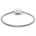 Disney x Pandora Disney Princess Storybook Lab-grown Diamond Snake Chain Bracelet silver; gold sterling-silver; gold-plated Bracelet by The Alternative Bead. Your Jewelry Retailer from Germany