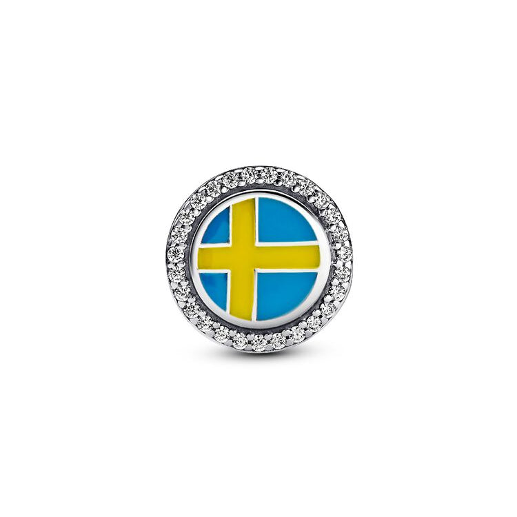 Swedish Moose & Flag Charm