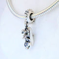 Disney x Pandora Cinderella Glass Slipper & Mice Dangle Charm blue; silver sterling-silver; enamel Dangle by The Alternative Bead. Your official Disney x Pandora Retailer from Germany