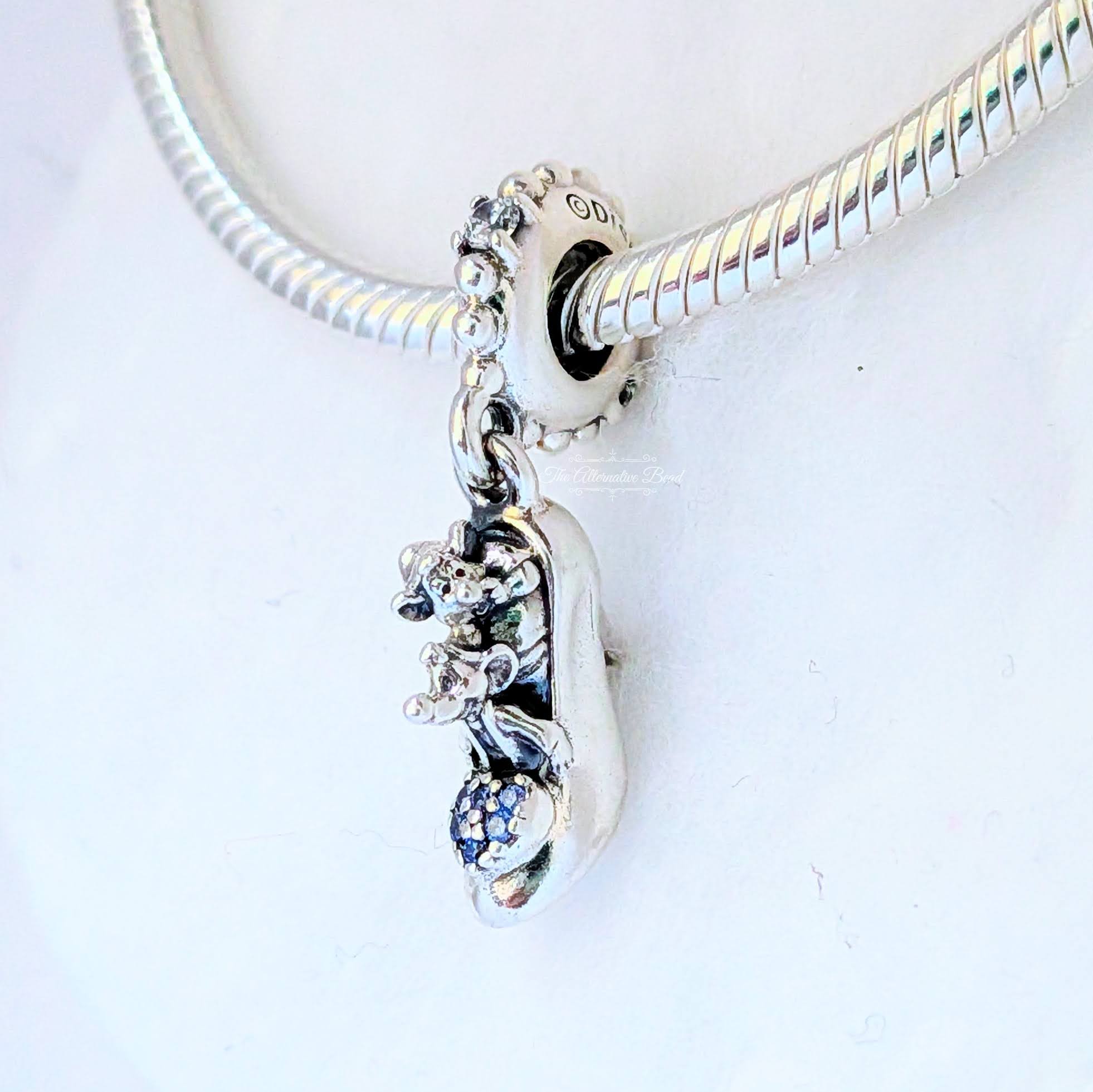 Cinderella Glass Slipper & Mice Dangle Charm