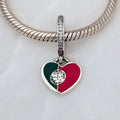 Pandora Portuguese Flag Engravable Dangle Charm silver; red; green sterling-silver; enamel Dangle by The Alternative Bead. Your official Pandora Retailer from Germany