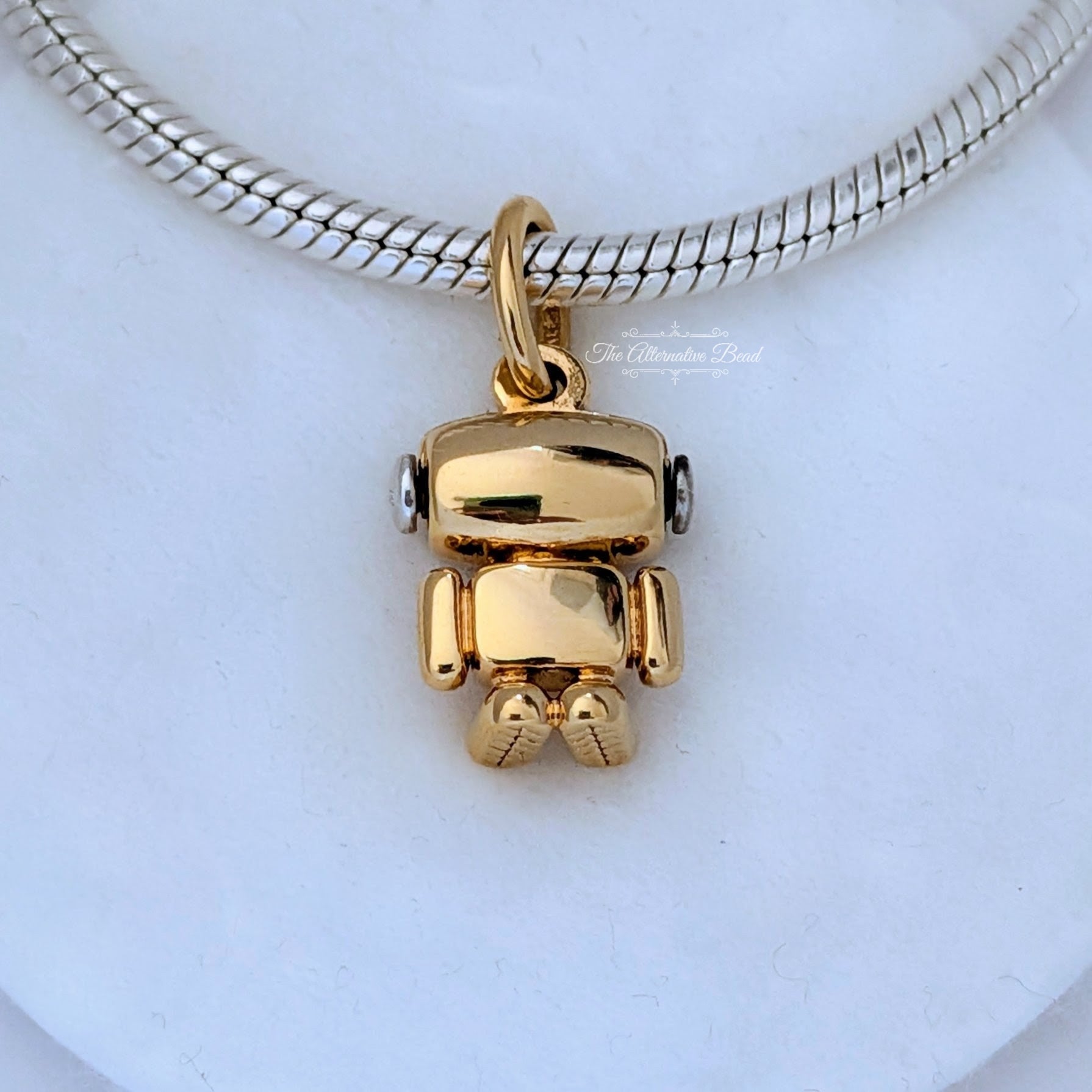 Pandora Spinnable Face Robot Dangle Charm gold; pink sterling-silver; gold Dangle by The Alternative Bead. Your official Pandora Retailer from Germany