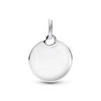 Silver pendant on a white background
