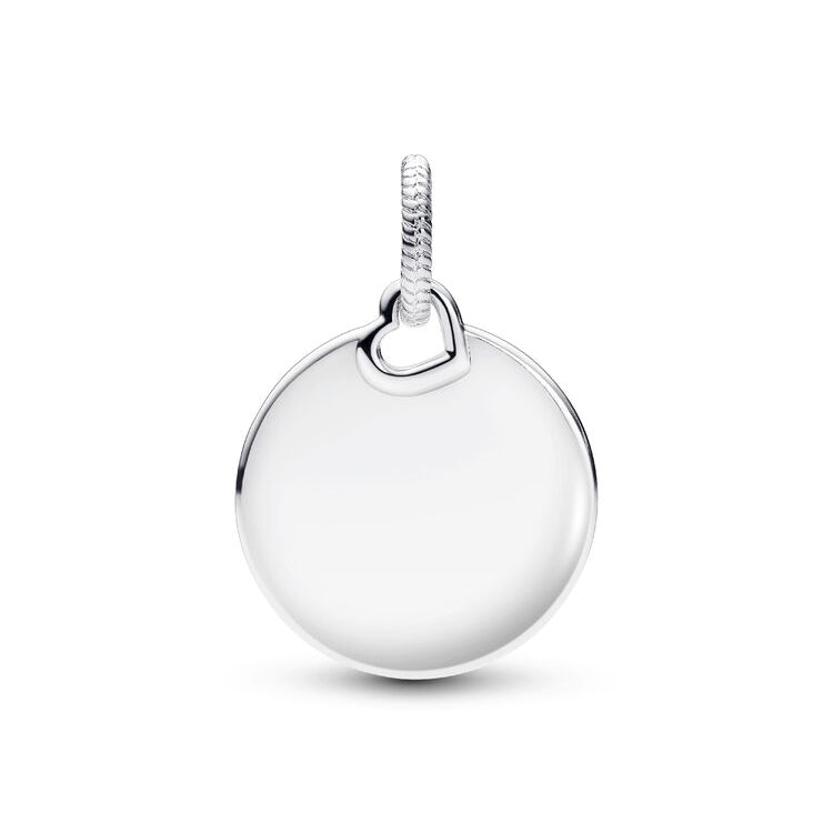 Silver pendant on a white background
