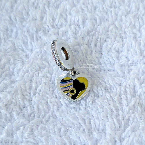 Pandora Womans Face "Afrocolombianidad" Dangle silver; blue; red; yellow; black sterling-silver; enamel Dangle by The Alternative Bead. Your Jewelry Retailer from Germany