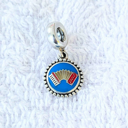 Pandora Colombian Acordeon Dangle silver; blue; red; yellow sterling-silver; enamel Dangle by The Alternative Bead. Your Jewelry Retailer from Germany