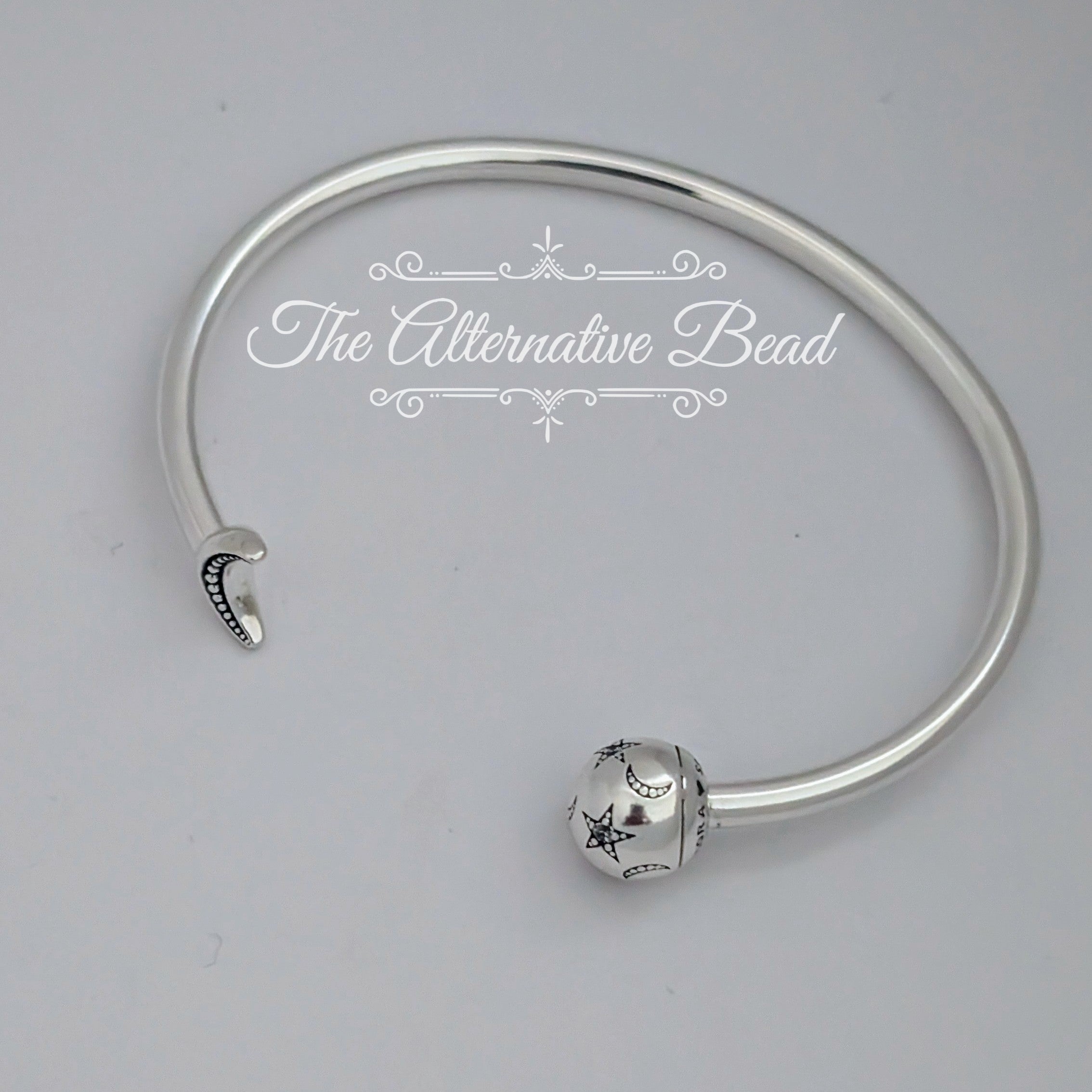 Pandora Moments Moon and Stars Open Silver Bangle (599120C01) silver sterling-silver Bangle by The Alternative Bead. Your Jewelry Retailer from Germany