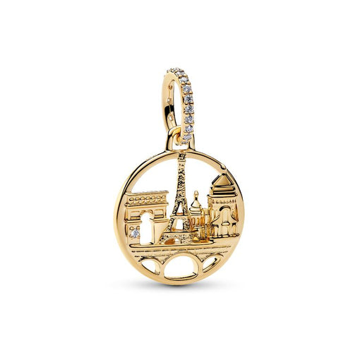 Pandora Gold Horizon of Paris Dangle Charm gold gold-plated Dangle by The Alternative Bead. Your Jewelry Retailer from Germany