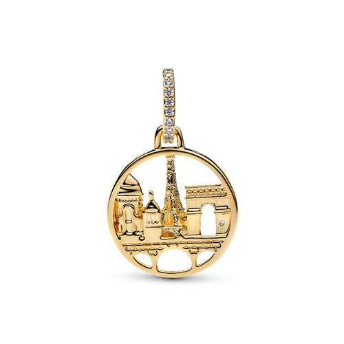 Pandora Gold Horizon of Paris Dangle Charm gold gold-plated Dangle by The Alternative Bead. Your Jewelry Retailer from Germany