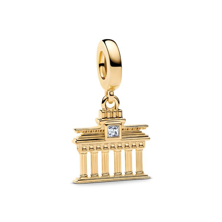 Golden Brandenburg Gate Dangle Charm