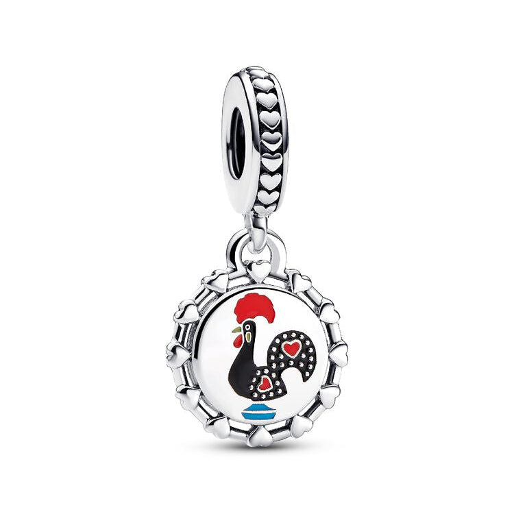 Pandora Rooster of Portugal Dangle Charm silver; black; red; blue sterling-silver; enamel Dangle by The Alternative Bead. Your Jewelry Retailer from Germany