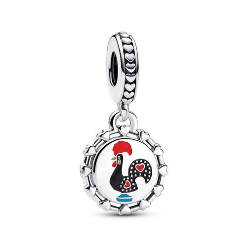 Pandora Rooster of Portugal Dangle Charm silver; black; red; blue sterling-silver; enamel Dangle by The Alternative Bead. Your Jewelry Retailer from Germany
