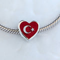 Flag of Turkey Heart Charm