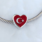 Flag of Turkey Heart Charm
