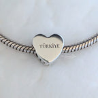 Flag of Turkey Heart Charm
