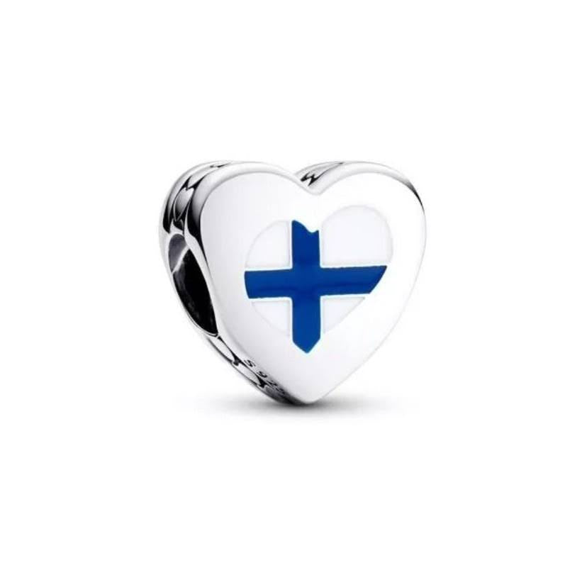Finland Flag Heart Charm