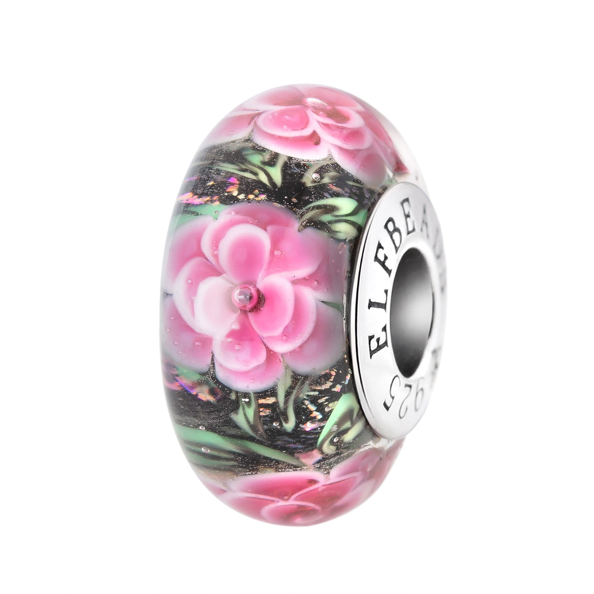 Elfbeads Passionate Peony silver glass Bead by The Alternative Bead. Your official Elfbeads Retailer from Germany