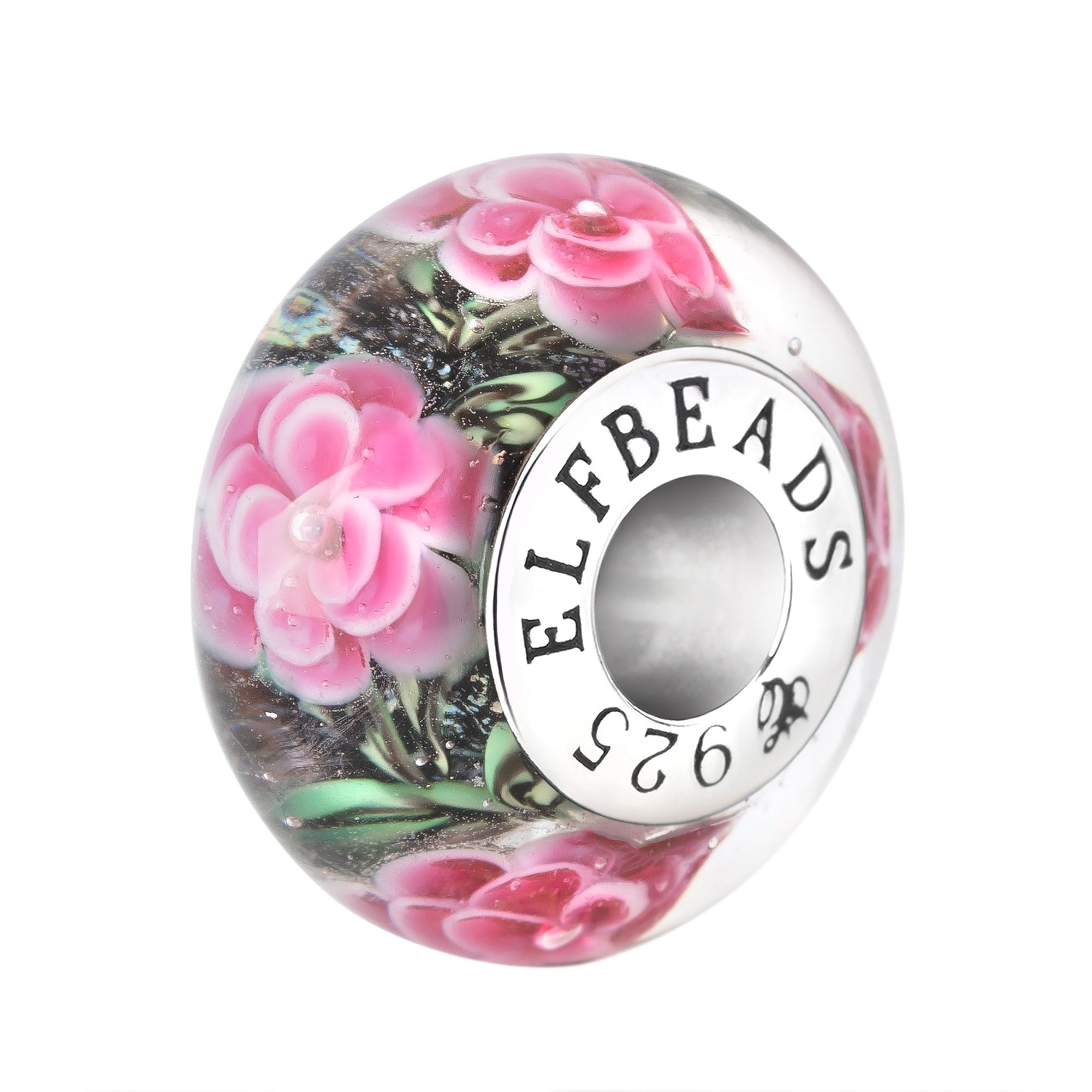 Elfbeads Passionate Peony silver glass Bead by The Alternative Bead. Your official Elfbeads Retailer from Germany