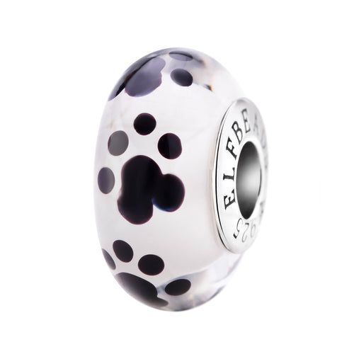 Elfbeads Paws of Belonging white; black glass Bead by The Alternative Bead. Your official Elfbeads Retailer from Germany