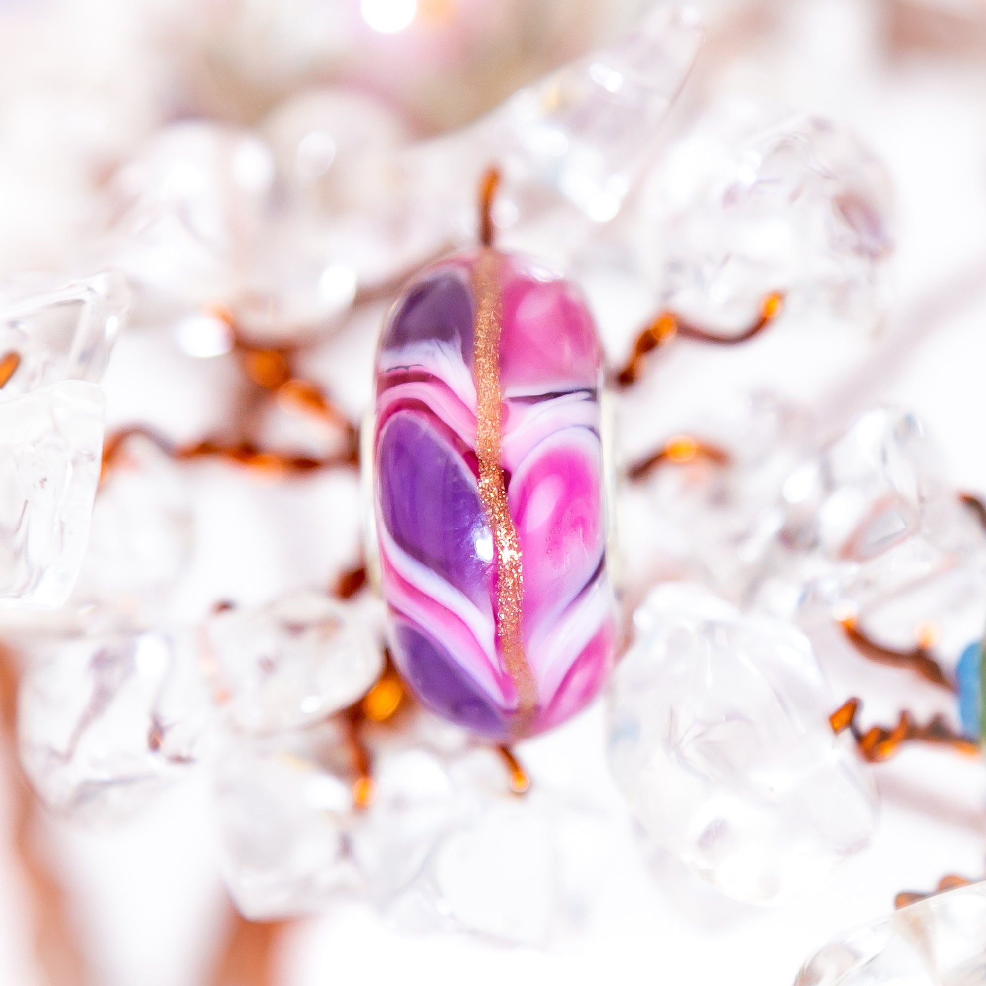 Elfbeads Peacock Flames  glass Bead by The Alternative Bead. Your official Elfbeads Retailer from Germany