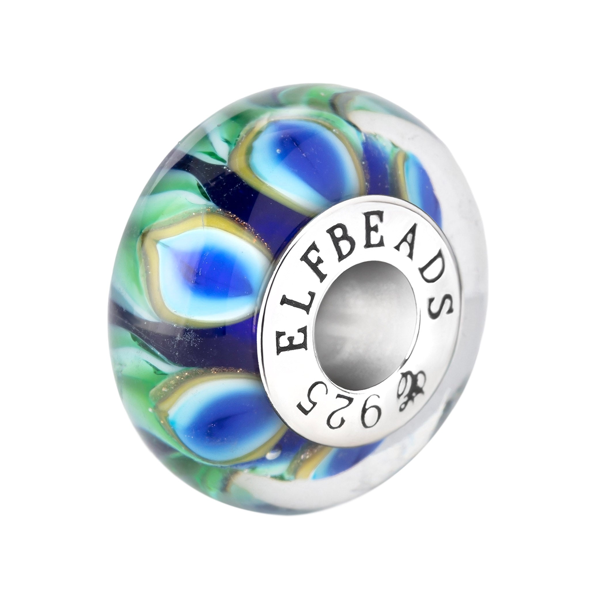 Elfbeads Peacock Bloom blue; green glass Bead by The Alternative Bead. Your official Elfbeads Retailer from Germany