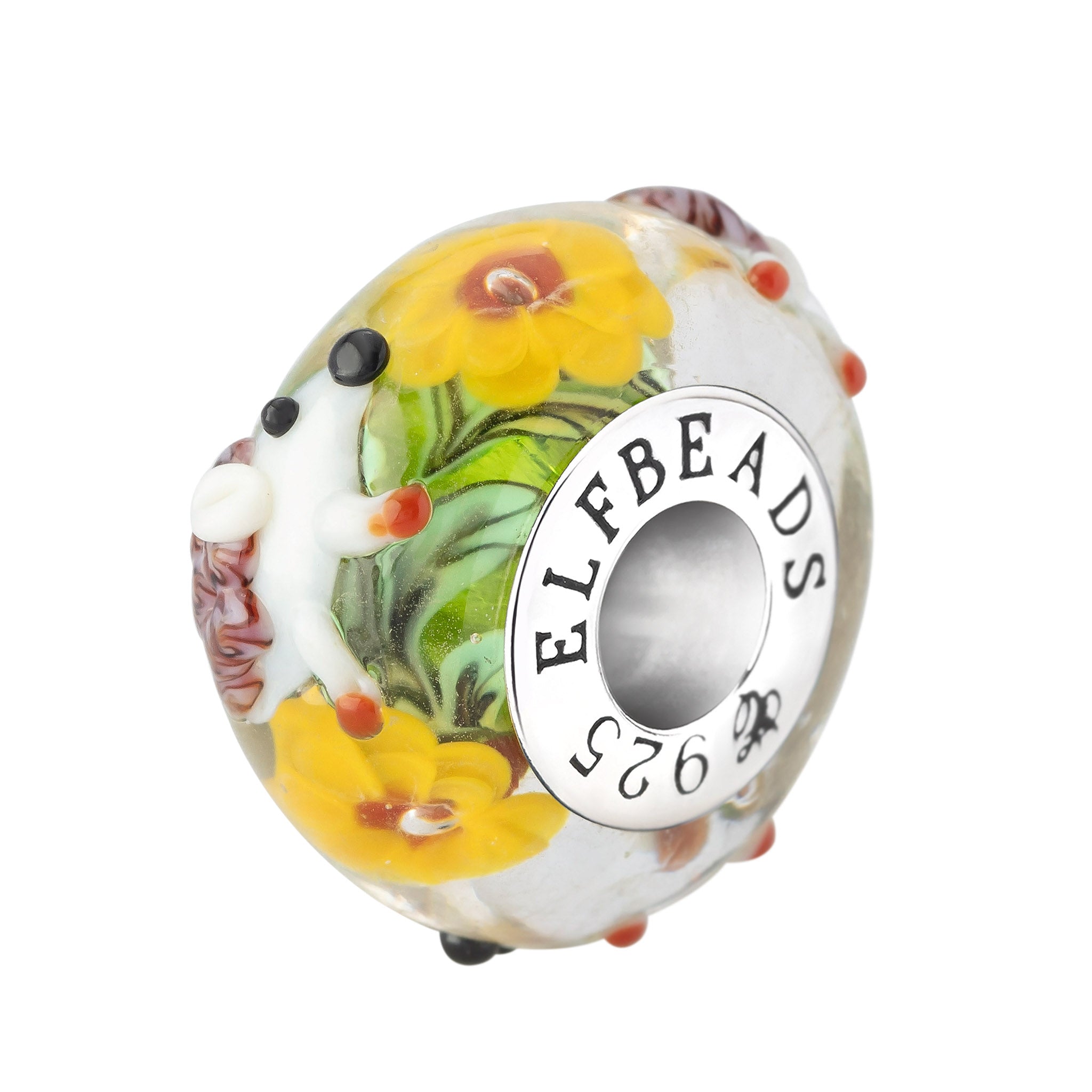 Elfbeads Petal Hugger green; yellow glass Bead by The Alternative Bead. Your official Elfbeads Retailer from Germany