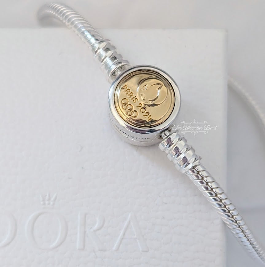 Pandora Snake Mesh Bracelet Paris Olympic Games 2024 (563464C00) silver and gold sterling-silver and gold Bracelet by The Alternative Bead. Your Jewelry Retailer from Germany