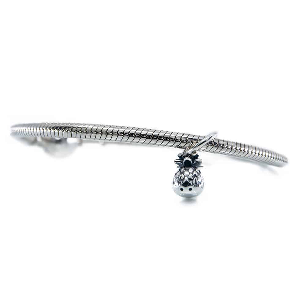 Aurora Charm Tasteful Pineapple Charm silver sterling-silver Dangle by The Alternative Bead. Your official Aurora Charm Retailer from Germany