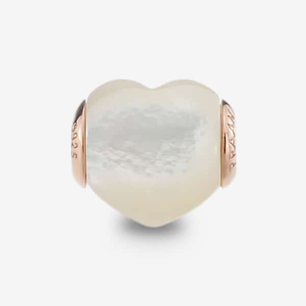 Praan Pink Gold Reminder Heart white mother-of-pearl Bead by The Alternative Bead. Your official Praan Retailer from Germany
