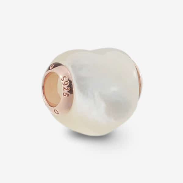 Praan Pink Gold Reminder Heart white mother-of-pearl Bead by The Alternative Bead. Your official Praan Retailer from Germany