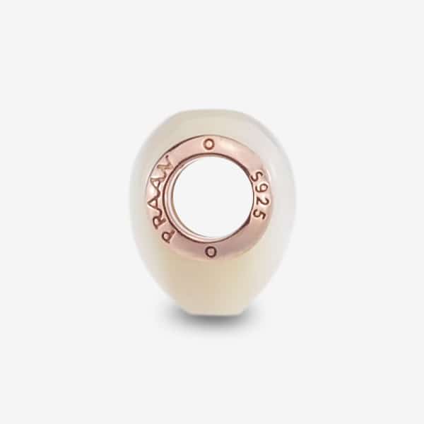 Praan Pink Gold Reminder Heart white mother-of-pearl Bead by The Alternative Bead. Your official Praan Retailer from Germany