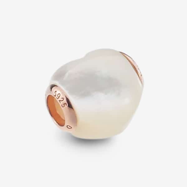 Praan Pink Gold Reminder Heart white mother-of-pearl Bead by The Alternative Bead. Your official Praan Retailer from Germany
