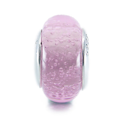 The Alternative Bead: Aurora Charm - Pink Rose Droplets Murano Glass Bead Sterling Silver Charm Picture 2