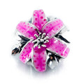 Aurora Charm Pink Oriental Lily Charm silver; pink sterling-silver; enamel Bead by The Alternative Bead. Your official Aurora Charm Retailer from Germany