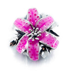 Aurora Charm Pink Oriental Lily Charm silver; pink sterling-silver; enamel Bead by The Alternative Bead. Your official Aurora Charm Retailer from Germany