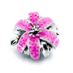 Aurora Charm Pink Oriental Lily Charm silver; pink sterling-silver; enamel Bead by The Alternative Bead. Your official Aurora Charm Retailer from Germany