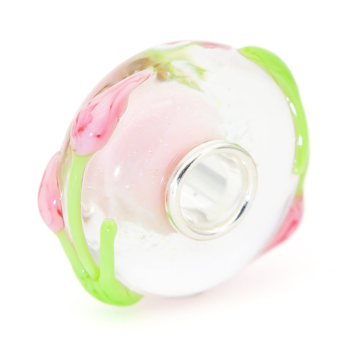 Elfbeads Pink Tulips Lovely Sparkle  glass Bead by The Alternative Bead. Your official Elfbeads Retailer from Germany