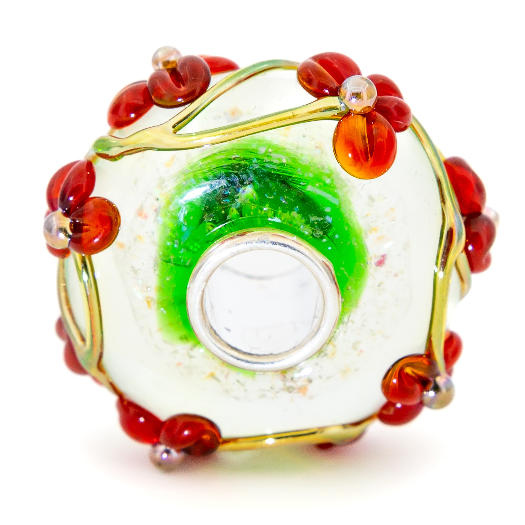 Elfbeads Poinsettia Flowertwig  glass Bead by The Alternative Bead. Your official Elfbeads Retailer from Germany