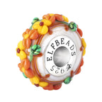 Elfbeads Pumpkin Blossom Patch white; orange glass Bead by The Alternative Bead. Your official Elfbeads Retailer from Germany