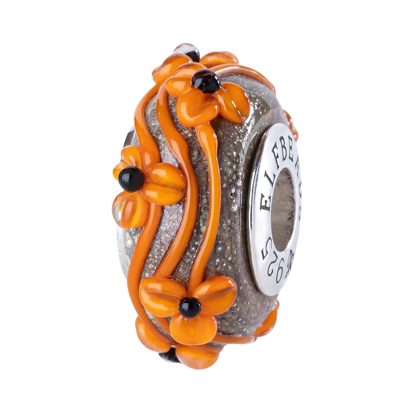 Elfbeads Pumpkin Allure Flowertwig  glass Bead by The Alternative Bead. Your official Elfbeads Retailer from Germany