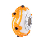 Elfbeads Pumpkin Midnight Caramel Flowertwig  glass Bead by The Alternative Bead. Your official Elfbeads Retailer from Germany