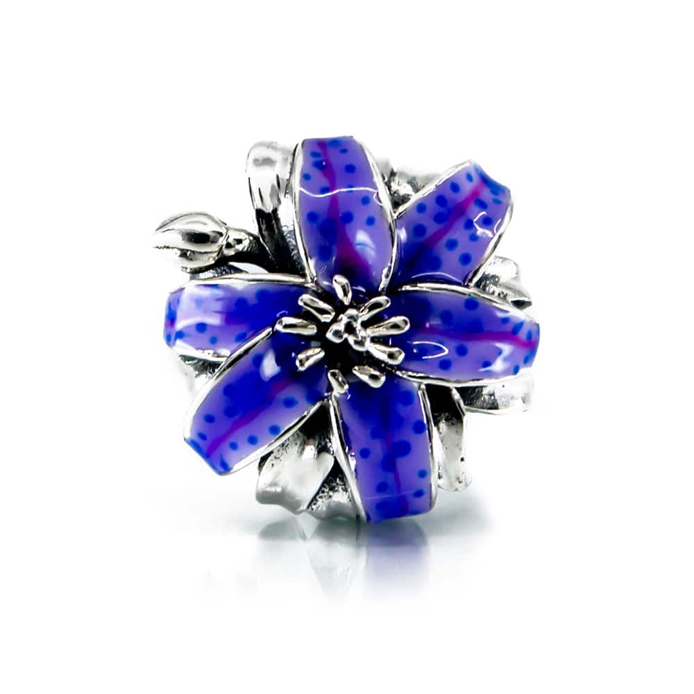 The Alternative Bead: Aurora Charm - Purple Dream Lily Charm Sterling Silver Charm Picture 1