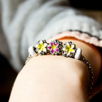 Aurora Charm Frangipani Purple Yellow Flower Charm silver; yellow; purple sterling-silver; enamel Bead by The Alternative Bead. Your official Aurora Charm Retailer from Germany